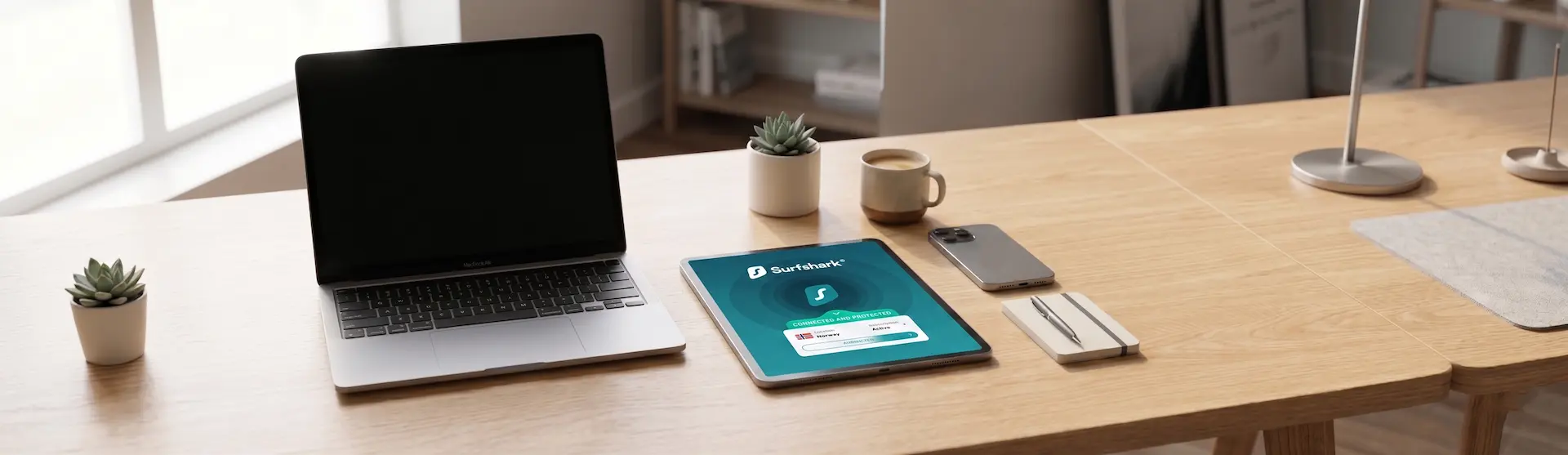 Sikker VPN-tilkobling på flere enheter samtidig med Surfshark anmeldelse